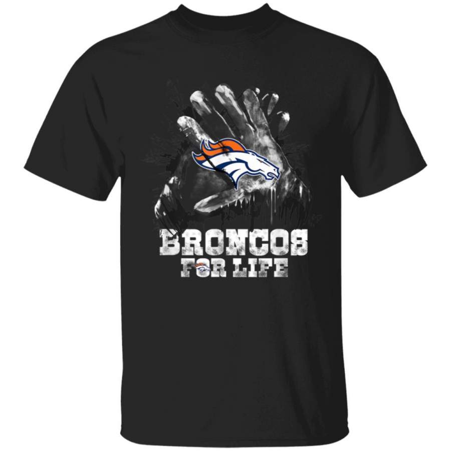 Christmas Handshake Football Denver-Bronco For Life T-Shirt
