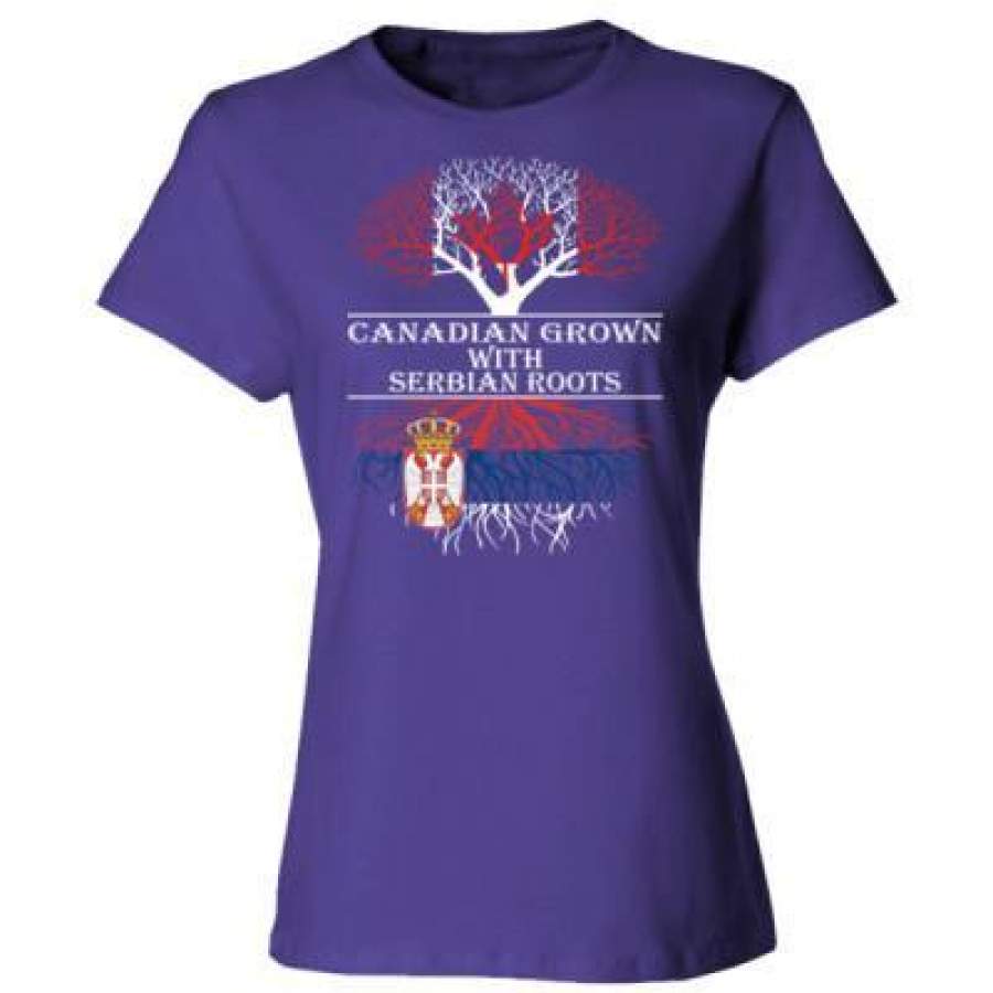 AGR Canadian Grown With Serbian Roots – Ladies’ Cotton T-Shirt