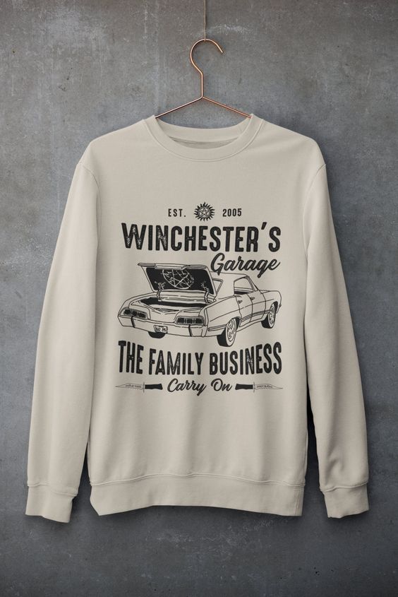 Spn Supernatural Dean & Sam Winchester Garage Sweatshirt Family Business Sweatshirt