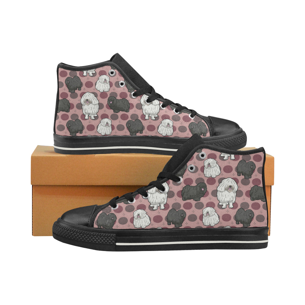 Puli Dog Black High Top Canvas Women’s Shoes/Large Size