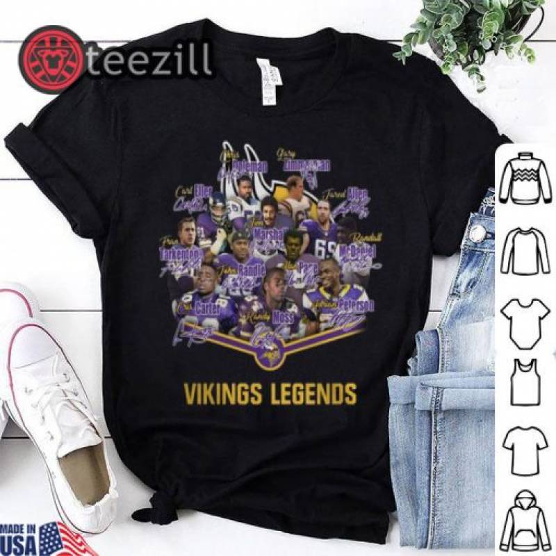 Minnesota vikings legends signatures shirts