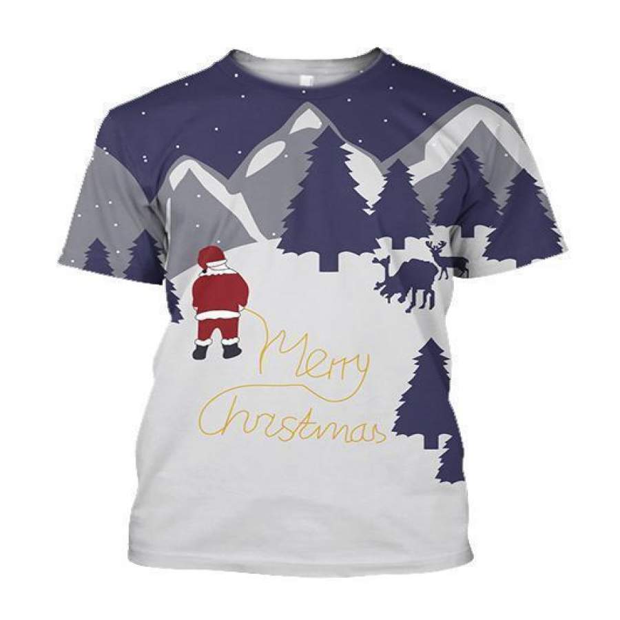 3D All Over Printed Happy Merry Christmas Shirt