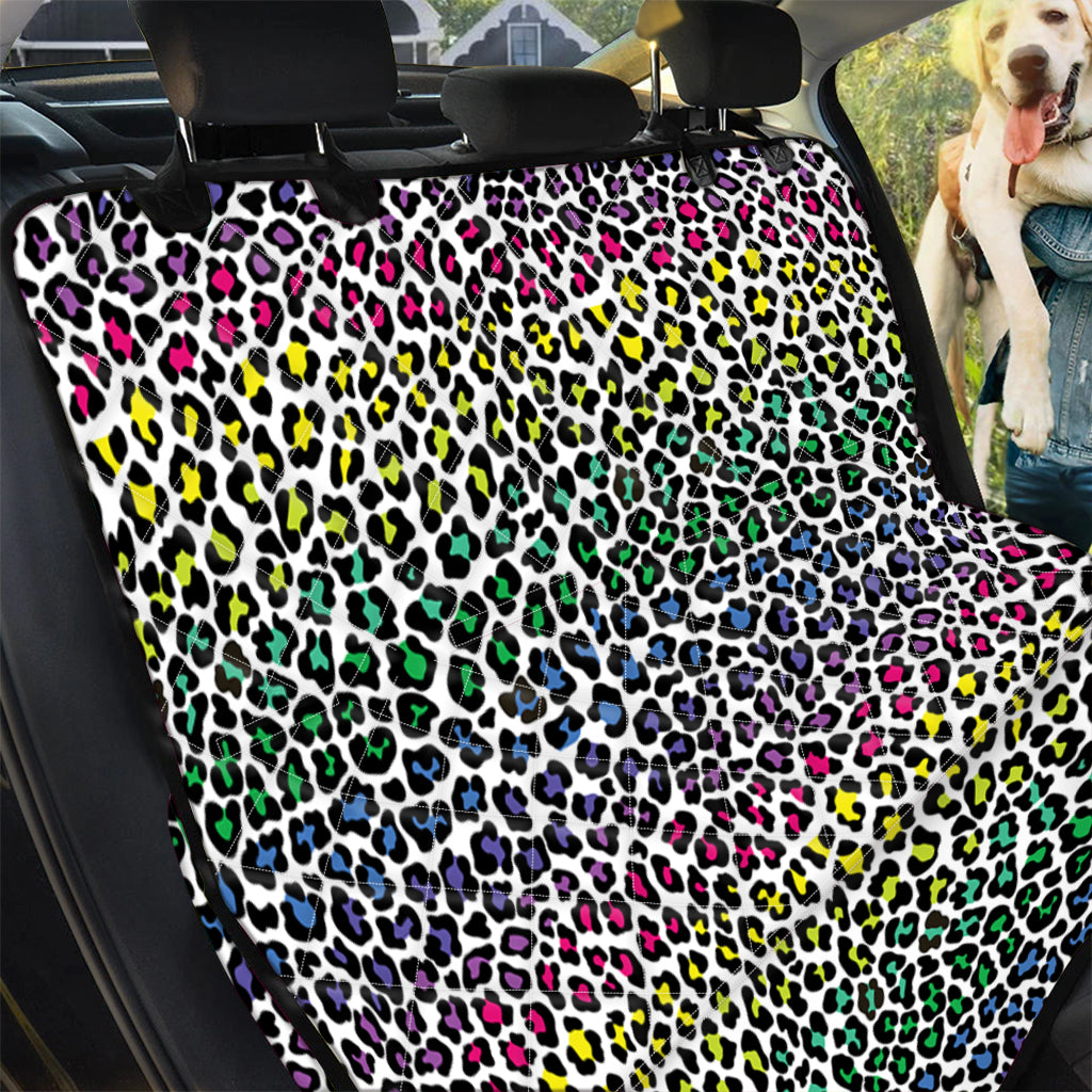 Colorful Leopard Print Pet Car Back Seat Cover