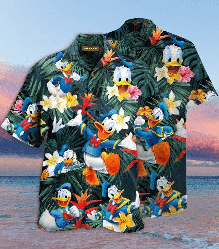 Donald Duck Funny Flower Hawaiian Casual Shirt 172