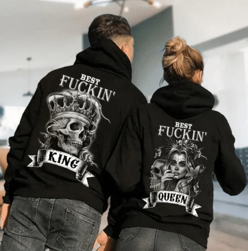 Best Skull Crown King And Queen Couple Classic Hoodie #Va