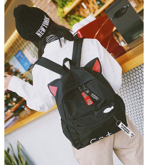 Cute 3D Long Ears Rabbit Cat Bear Women Backpack School Bag