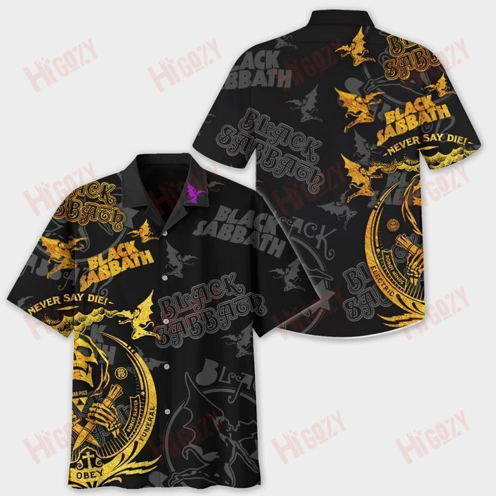 Black Sabbath Hawaiian Shirt, Black Sabbath Band Aloha Shirts, Black Sabbath Band Black Short Sleeve Shirt