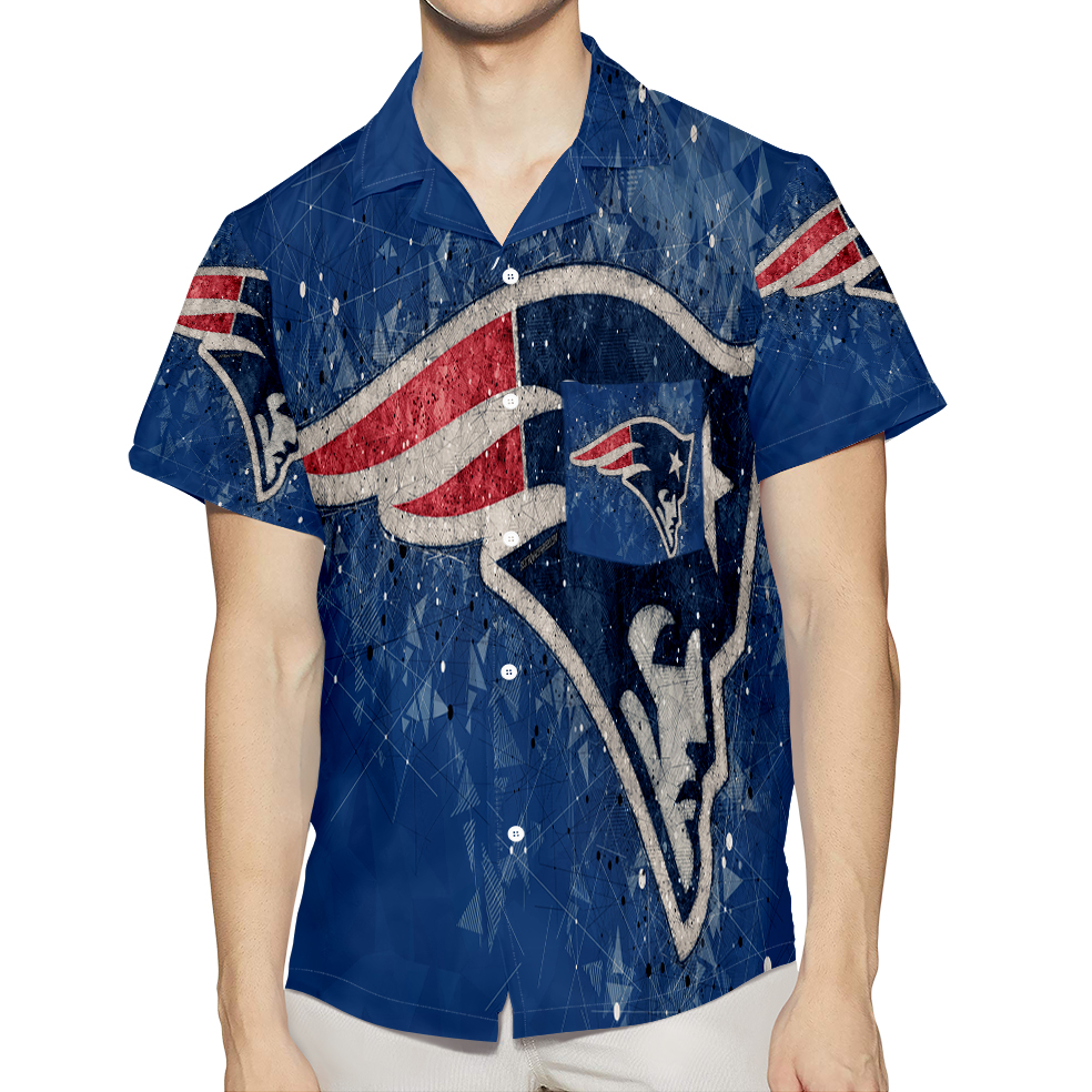 New England Patriots Blue 3D All Over Print Summer Beach Hawaiian Shirt With Pocket