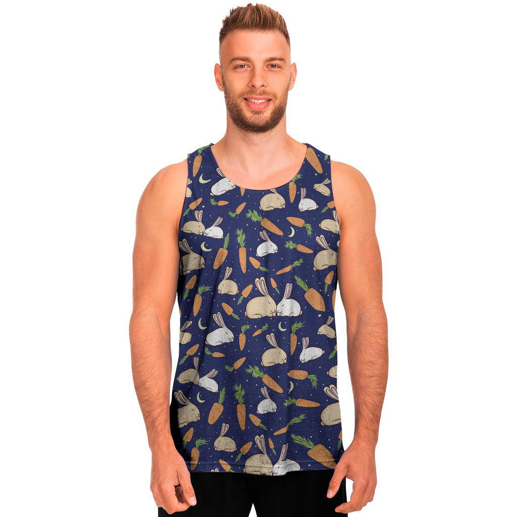 Carrot And Rabbit Pattern Print Men’S Tank Top