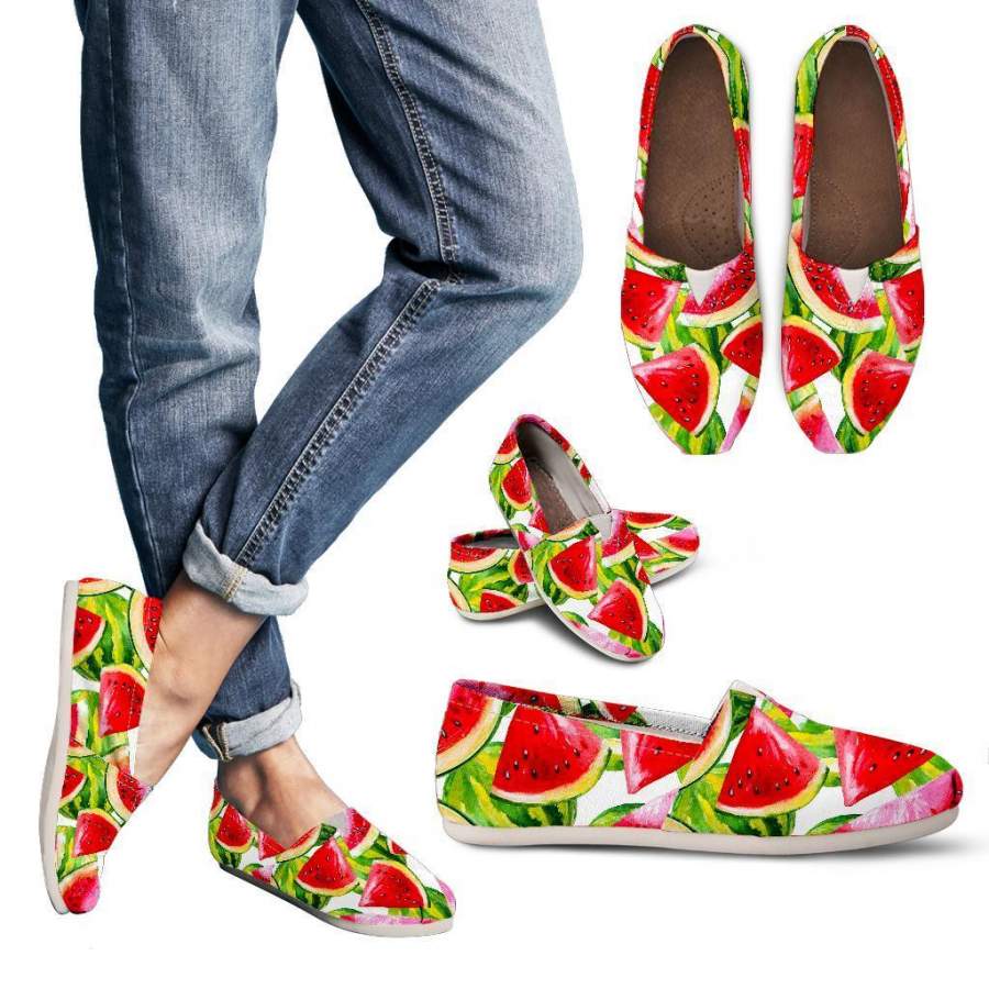 Watercolor Watermelon Pattern Print Women’s Casual Shoes