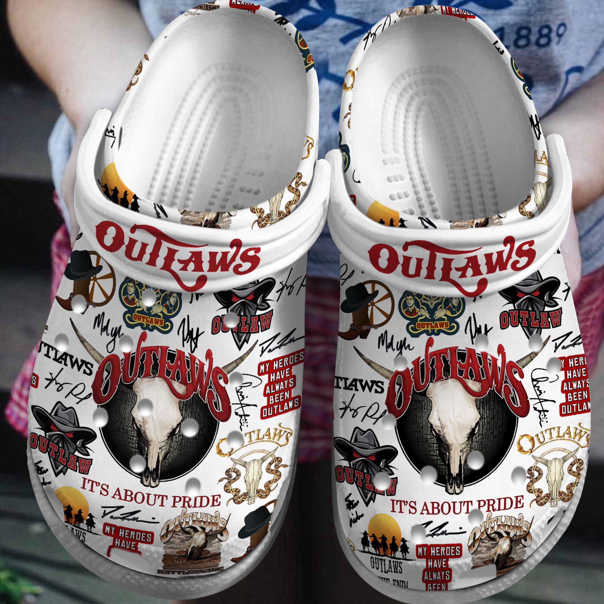 The Outlaws Music Crocs Crocband Clogs Shoes Comfortable For Men Women and Kids