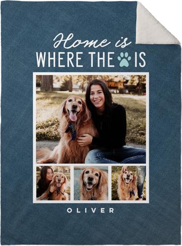 Viticstore™ Home is where the puppy is, Dog Personalized Image blanket, dog blanket, christmas dog gifts