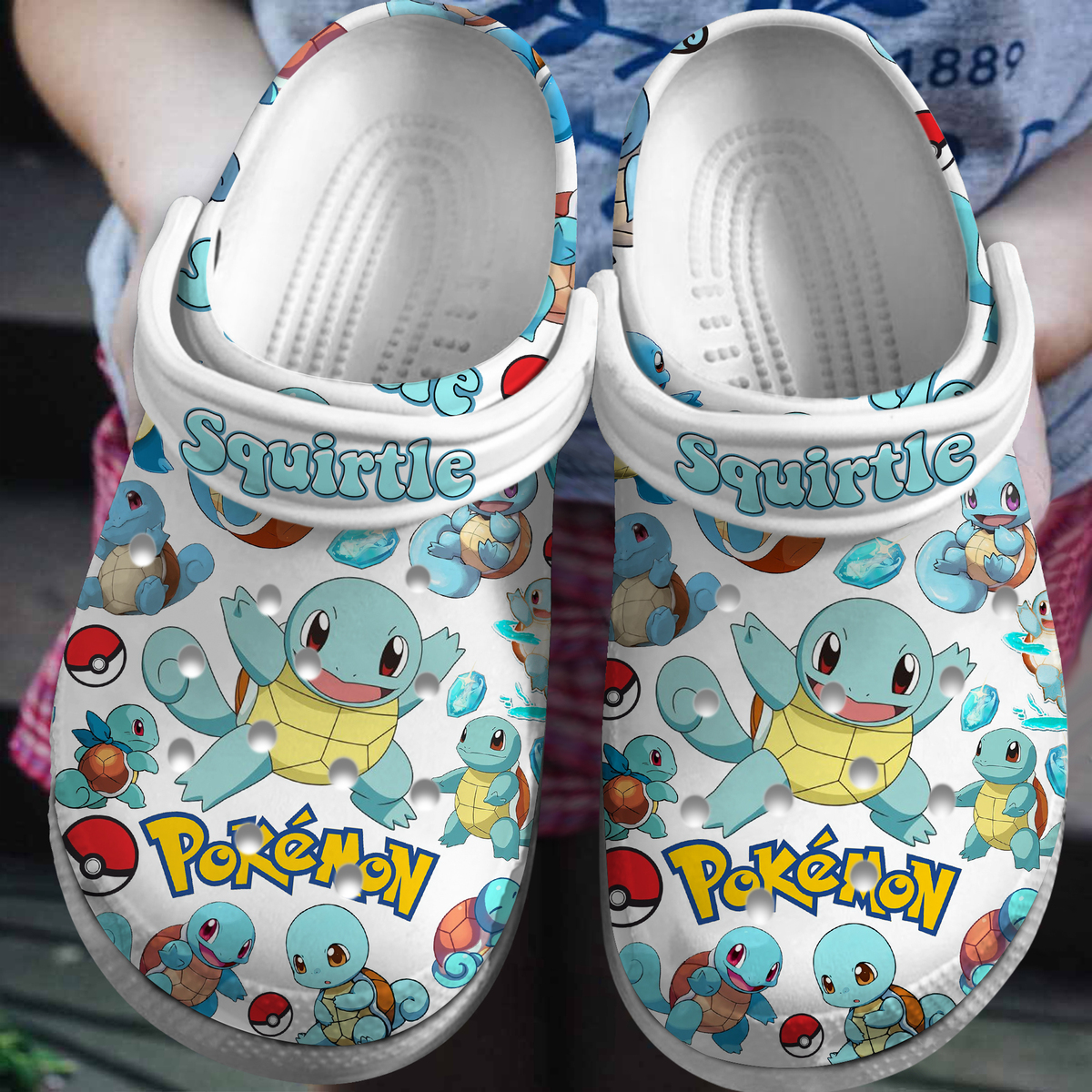 Squirtle Pokemon Anime Cartoon Crocs Crocband Clogs Shoes Comfortable For Men Women and Kids