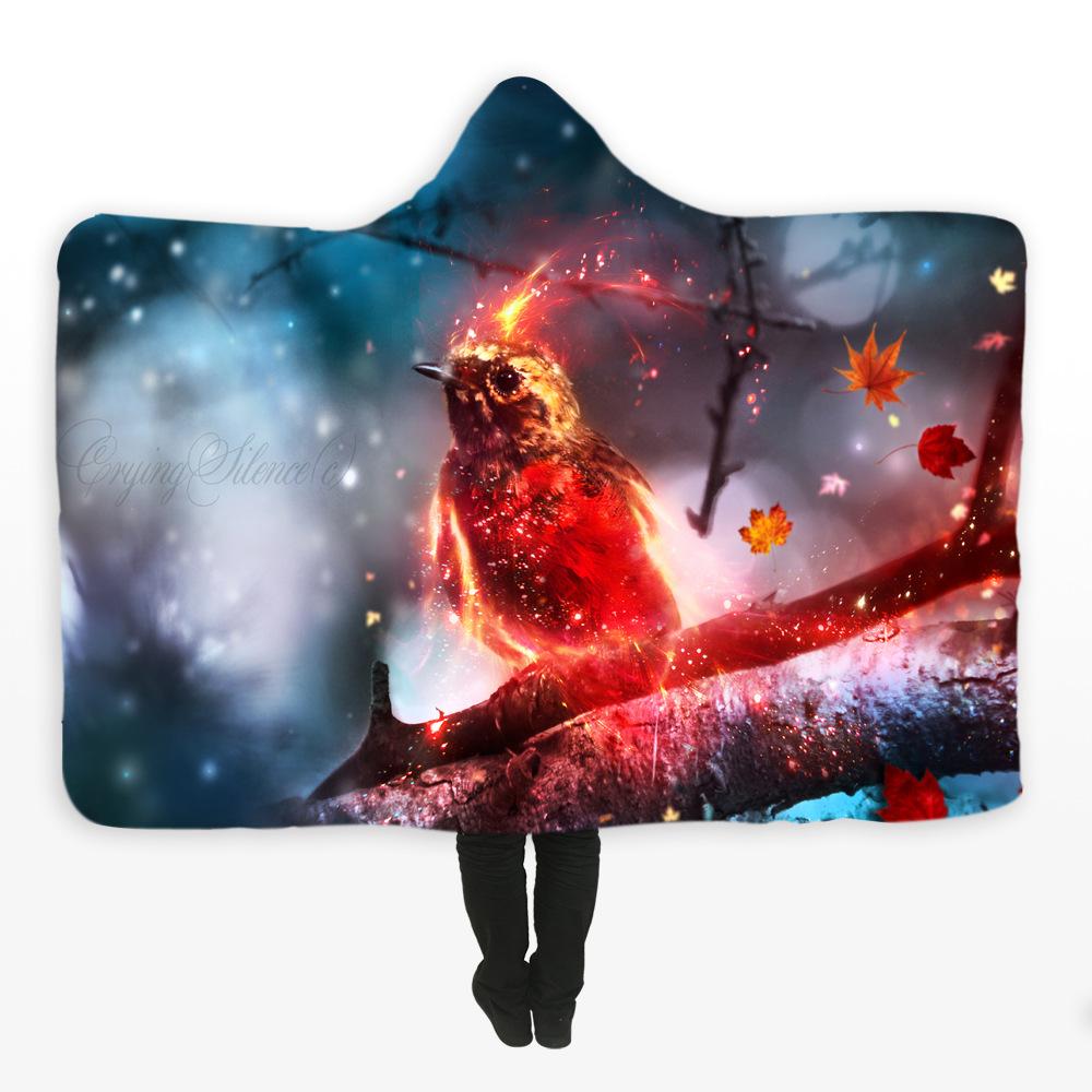 Animal Hooded Blankets – Animal Series Flamingo Fleece Hooded Blanket