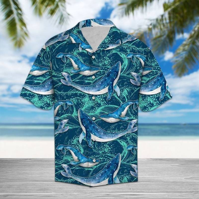 WHALE WAVES HAWAII SHIRT VU150725