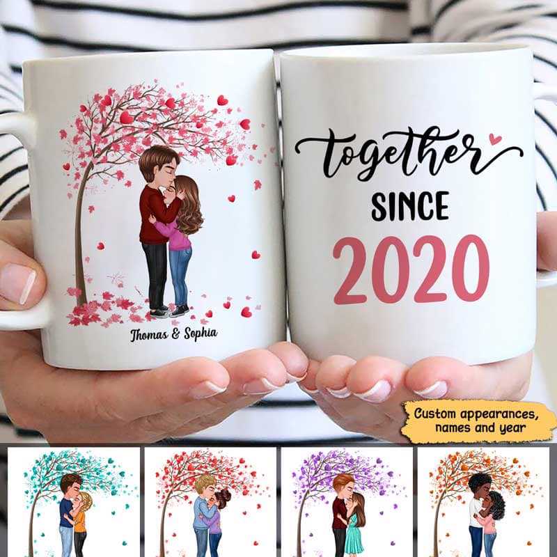 Under Tree Doll Couple Kissing Valentine‘S Day Gift Personalized Mug