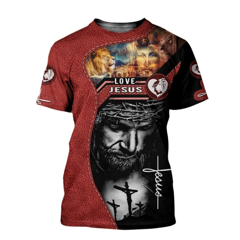 3D All Over Print T Shirt Love Jesus, Christian Jesus 3D Hoodie Tee Shirts, Christmas Jesus Shirt