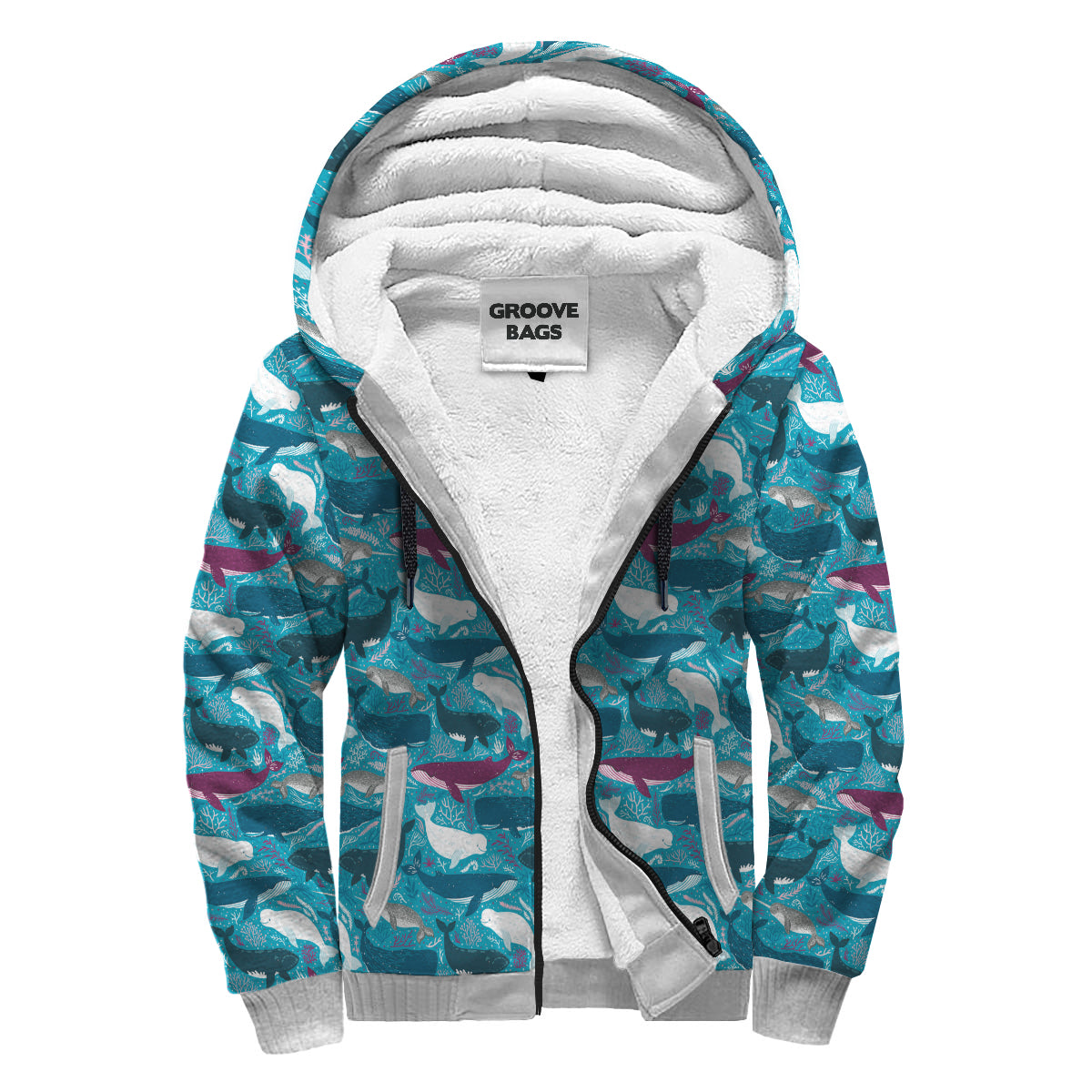 Whale Party Sherpa Hoodie