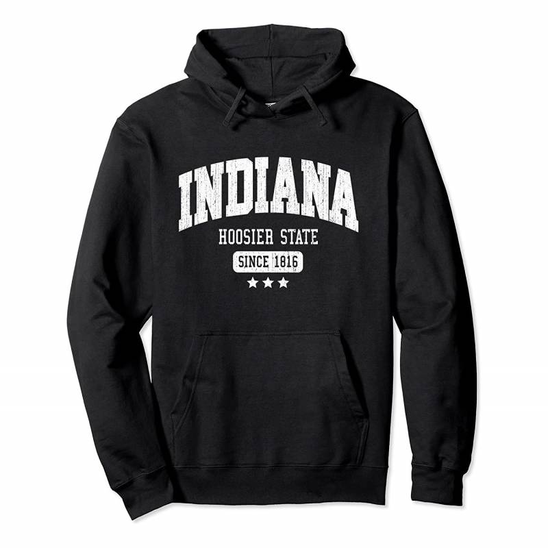 Vintage Indiana Hoosier State Athletic White Rough Text Pullover Hoodie, T Shirt, Sweatshirt