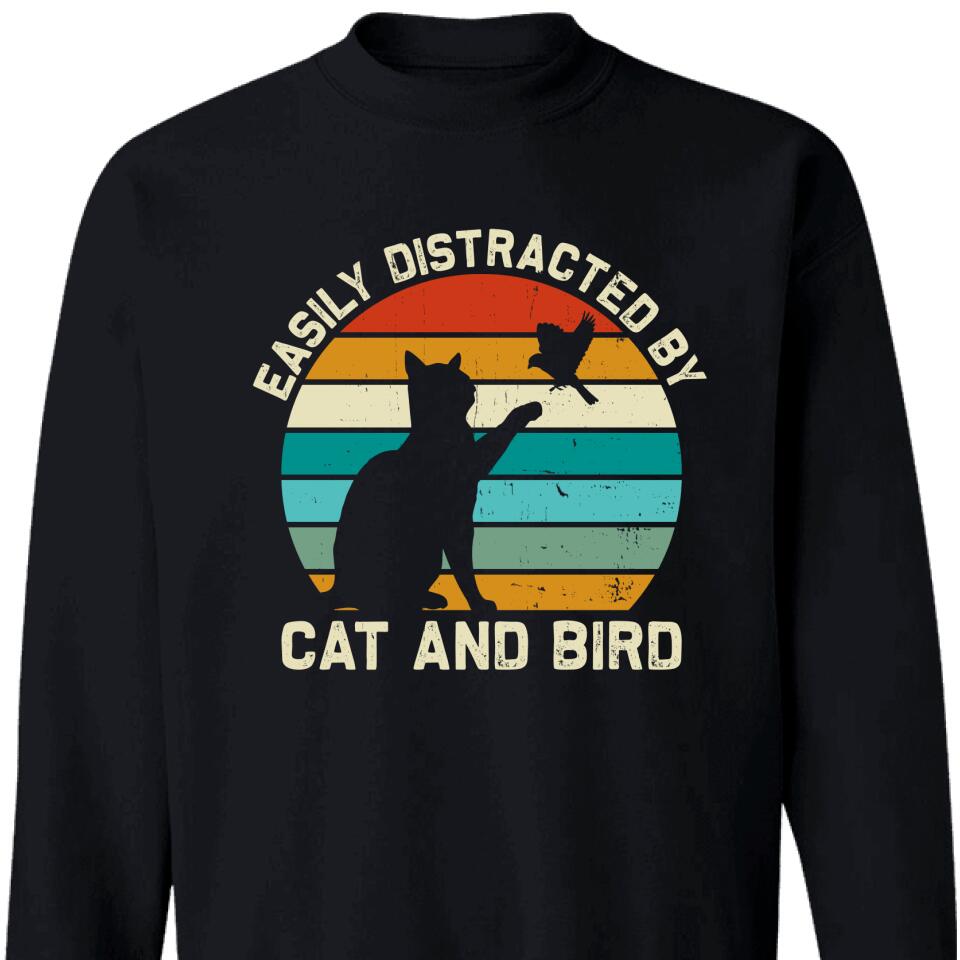 Easily Distracted By Cat And Dog Custom Sweatshirt -Trending Personalized