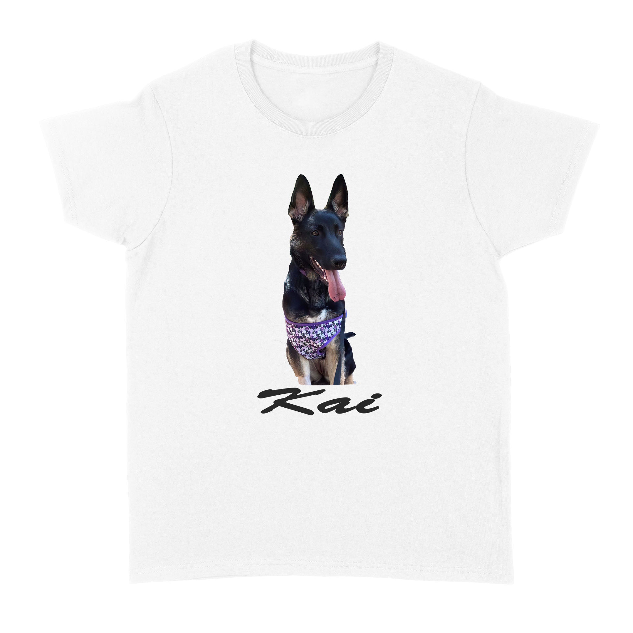 Kai –  Custom Illustrated Pet Personalized Standard Women T-Shirt Temp