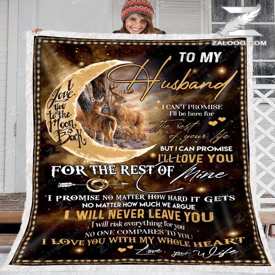 Zalooo – Blanket – Deer – To my husband – I will never leave you