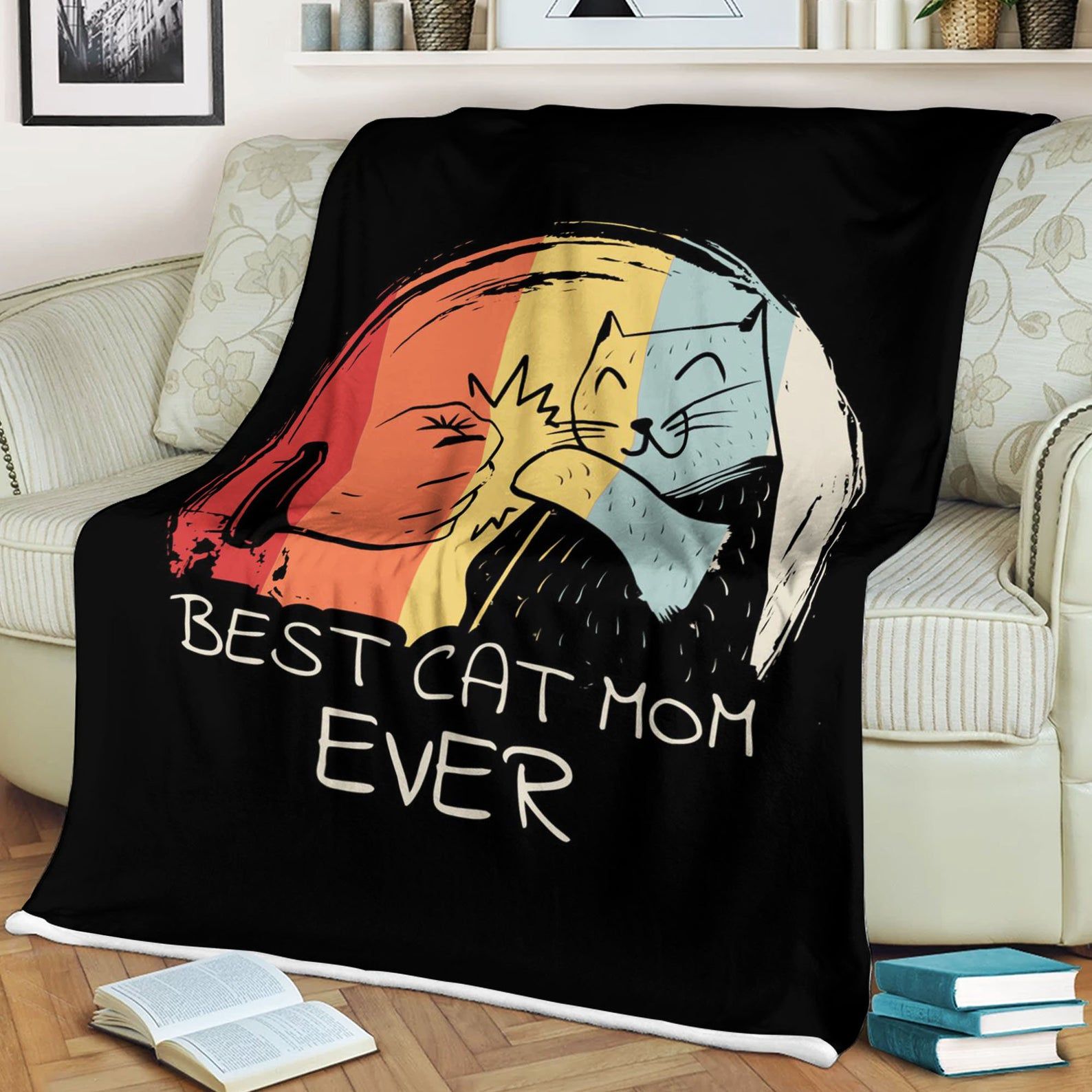 Cat Mom Blanket, Best Cat Mom Ever Blanket, Vintage Cute Cat Blanket, Best Gifts For Mother’s Day, Best Gifts For Mom, Blanket For Mom, Cute Kitten Blanket, Fleece Blanket, Sherpa Blanket