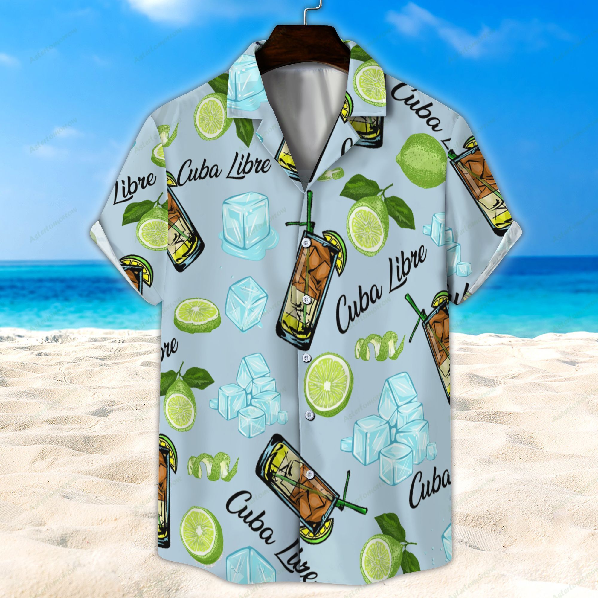 Cuba Libre Light Blue Unisex Hawaiian Shirt Beach Cocktail Hawaiian Ha103844