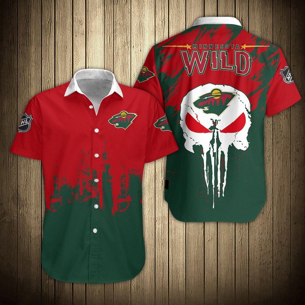 Men’S Minnesota Wild Shirts Button-Down Short Sleeve