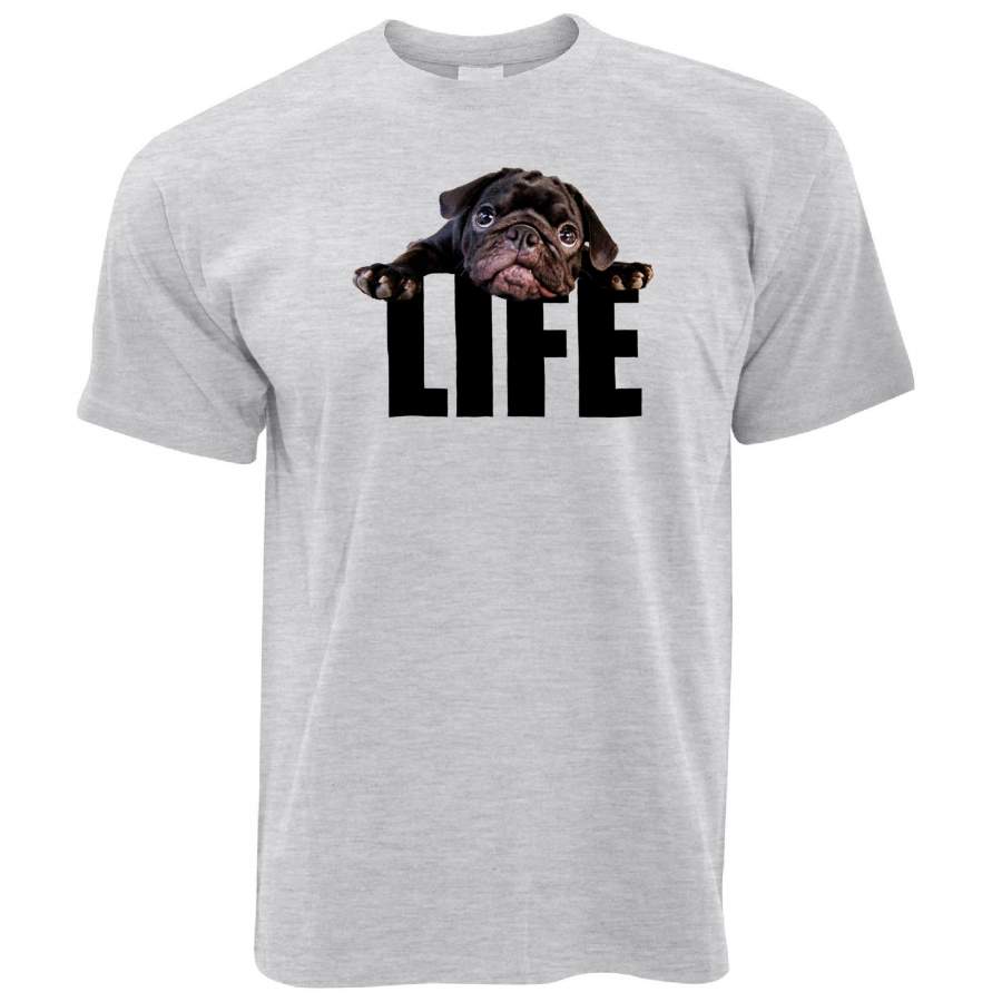 Mens Cute Dog T Shirt Pug Life Puppy Tee