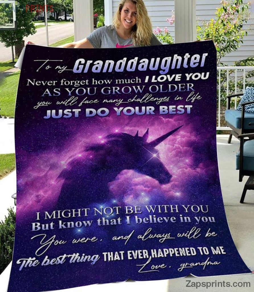 Gift For Granddaughter – To My Granddaughter – Unicorn – As You Grow Older – Grandma Gift To Granddaughter  – Blanket