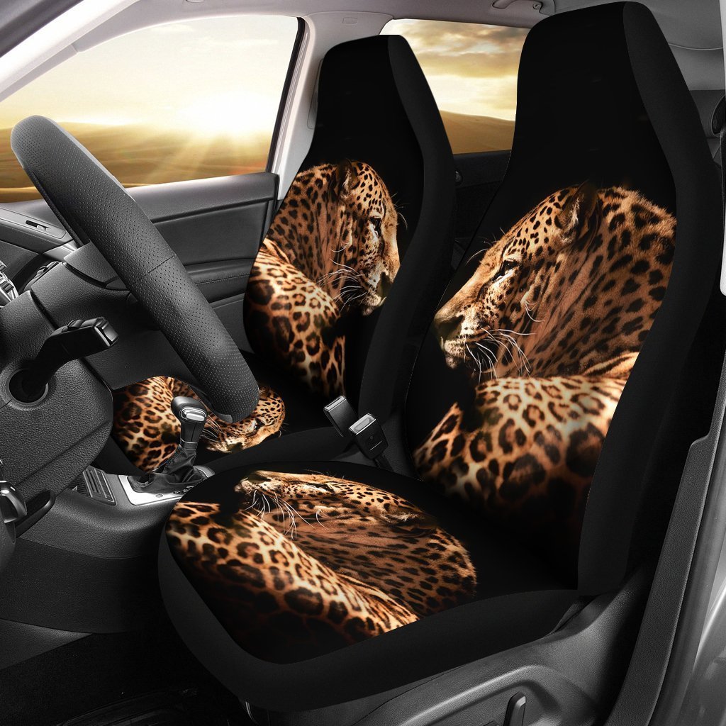 Amazing Leopard Print Car Seat Covers Set 2 Pc, Car Accessories Seat Cover