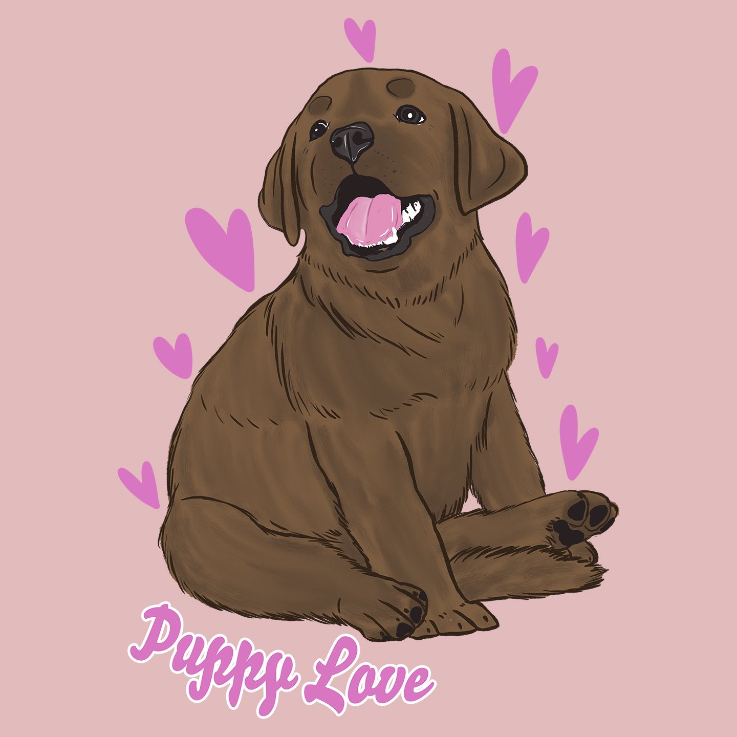 Chocolate Labrador Puppy Love – Women’s Fitted T-Shirt