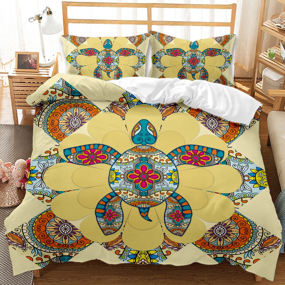 Boho Duvet Cover Set 3D Prints Elephant Cover Ethnic Bedding Set Queen King Size Cover Single Double Bedclothes