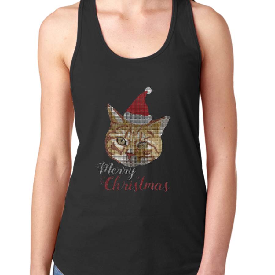 Ugly Christmas Cat Women Tank Top