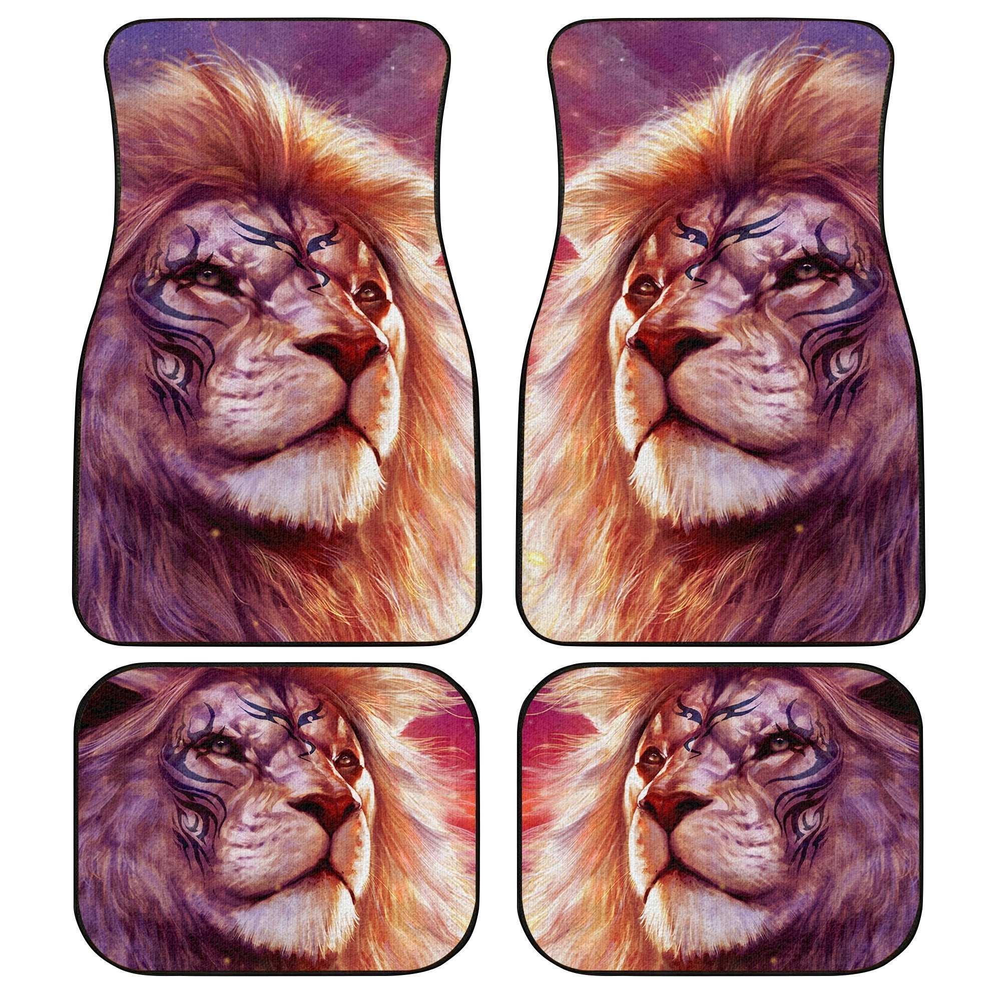 Warrior Lion Car Floor Mats Custom Lion Car Accessories Gifts Idea