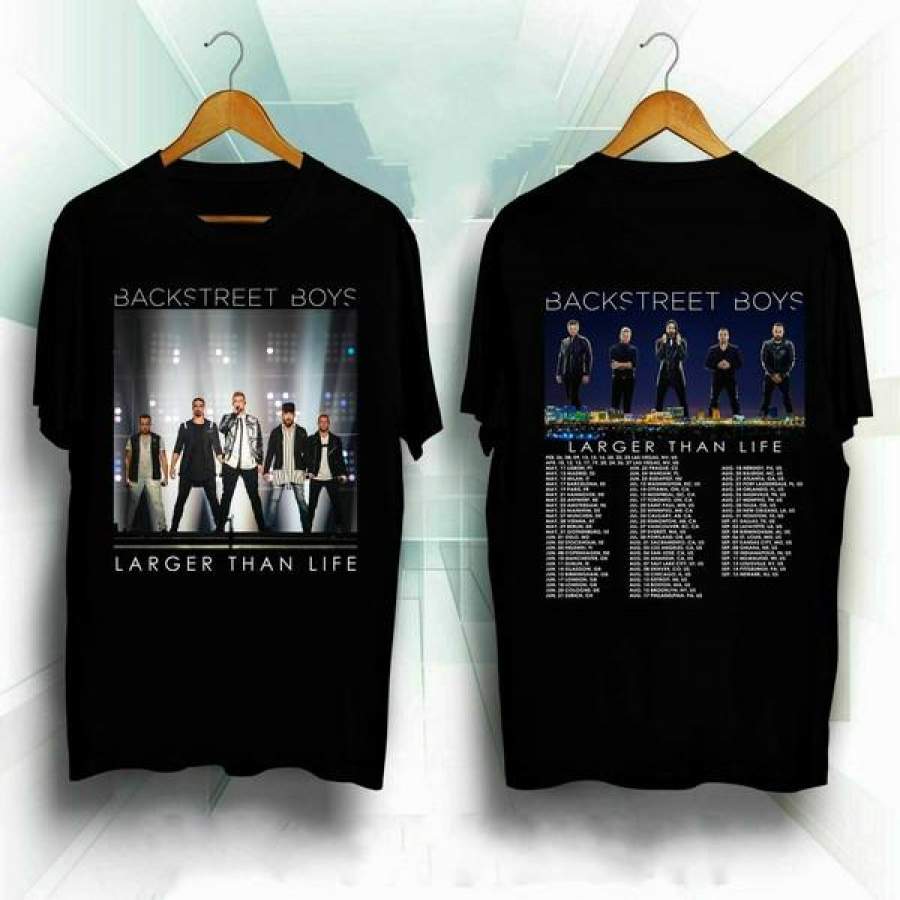 Backstreet Boys More Tour 2020 with Dates Men Women Black Short Sleeved  T-shirt