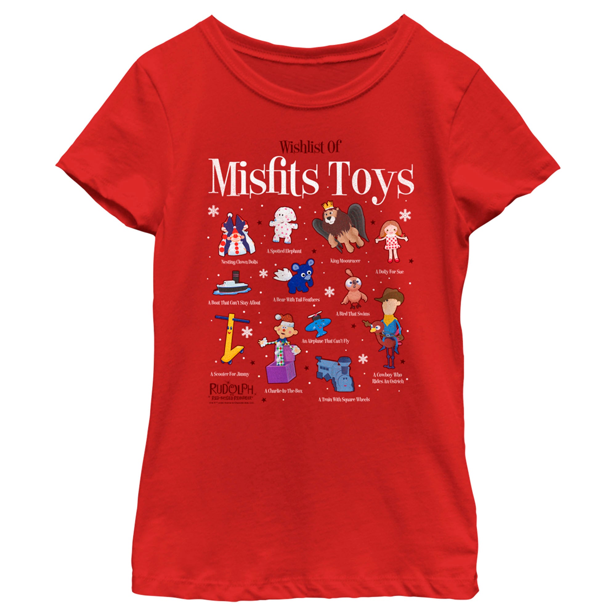 Rudolph The Red-Nosed Reindeer Girl’S Wishlist Of Misfit Toys  T-Shirt