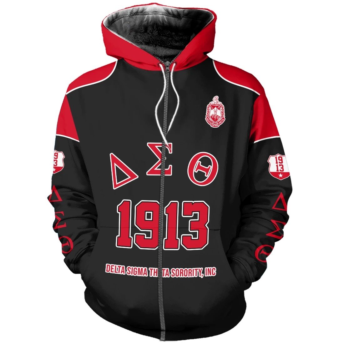 Greek Life Hoodie – Delta Sigma Theta Elephant Delta Zip Hoodie