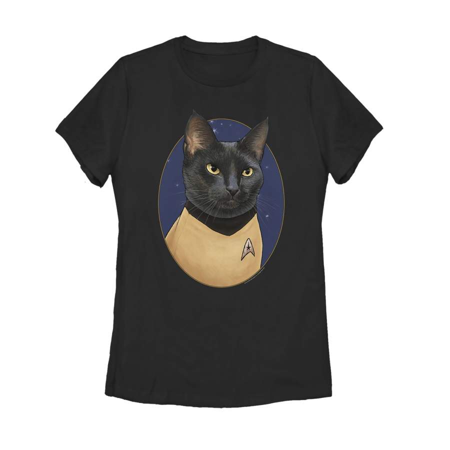 Star Trek Women’s Sulu Cat Portrait  T Shirt