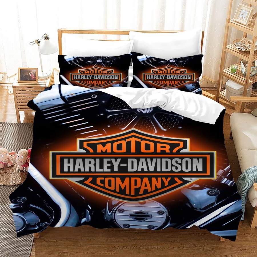 3D Harley-Davidson Motorcycle Quilt Cover Set Bedding Set Duvet Cover Pillowcases SF84