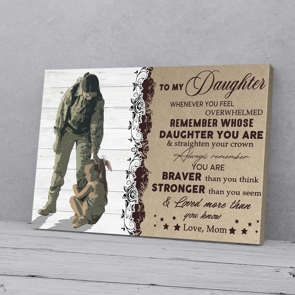 Bestieship To My Daughter Mom Veteran Canvas Prints