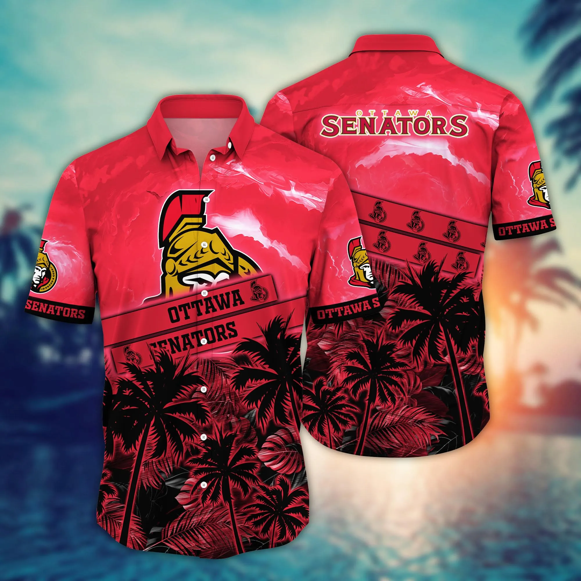 Ottawa Senators Nhl Hawaiian Shirt Tropicaltime Aloha Shirt