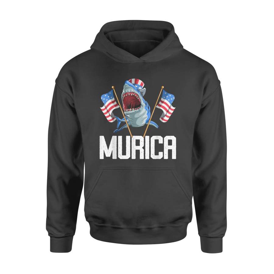 4th Of July Murica Shark   Hoodie