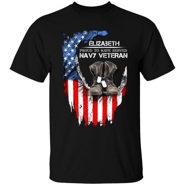 Proud To Have Served Navy Veteran Personalized T-Shirt