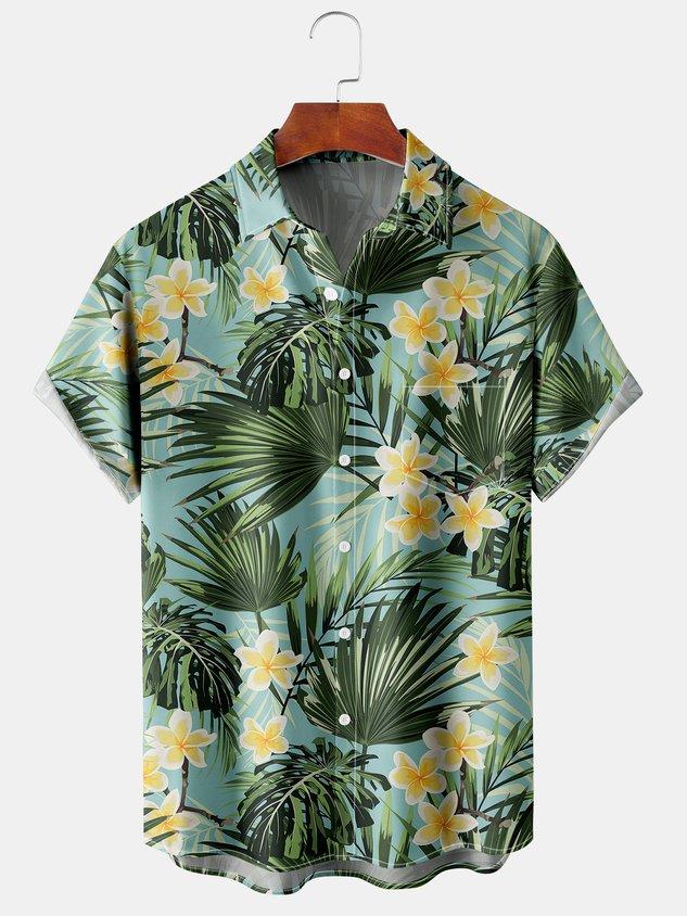 Casual Tropical Plant Printed Hawaii Shirt Ha54351