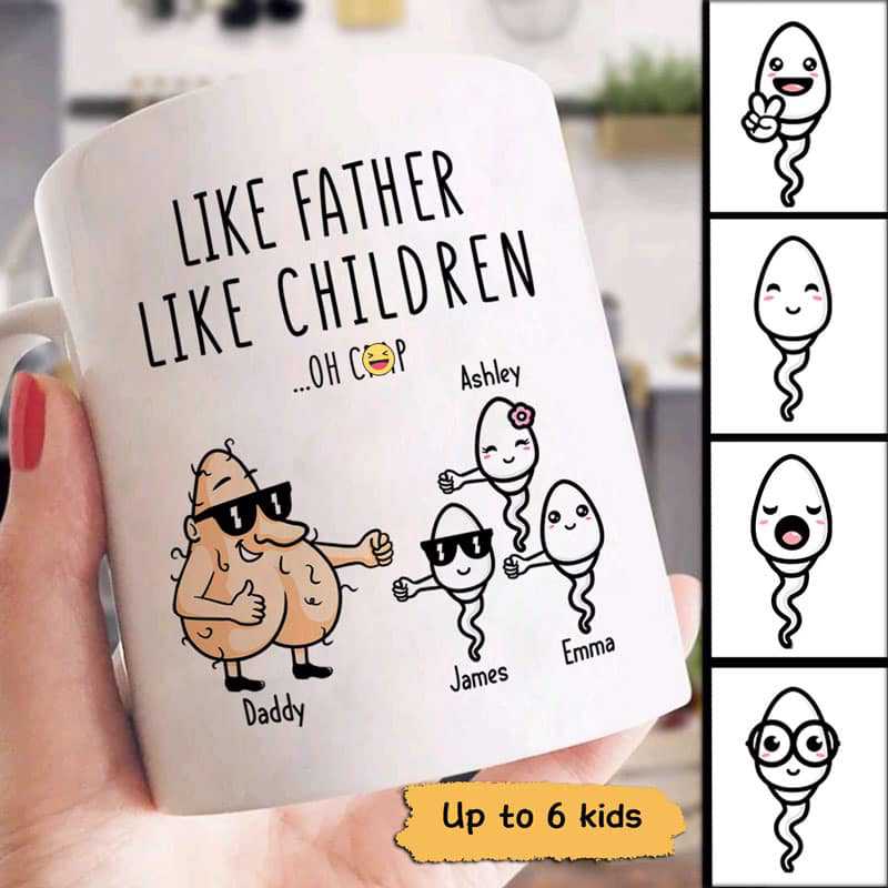 Like Father Like Daughters Sons Funny Father‘S Day Gift Personalized Mug