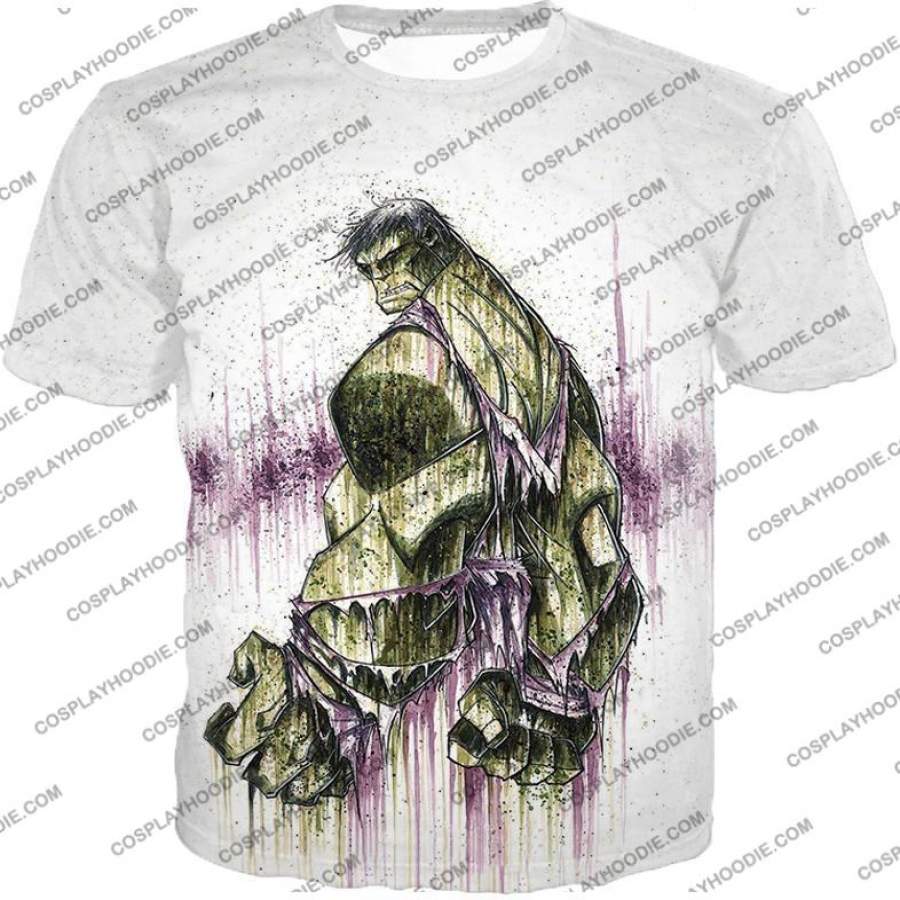 Awesome Green Hulk Fan Art Cool White T-Shirt HU009