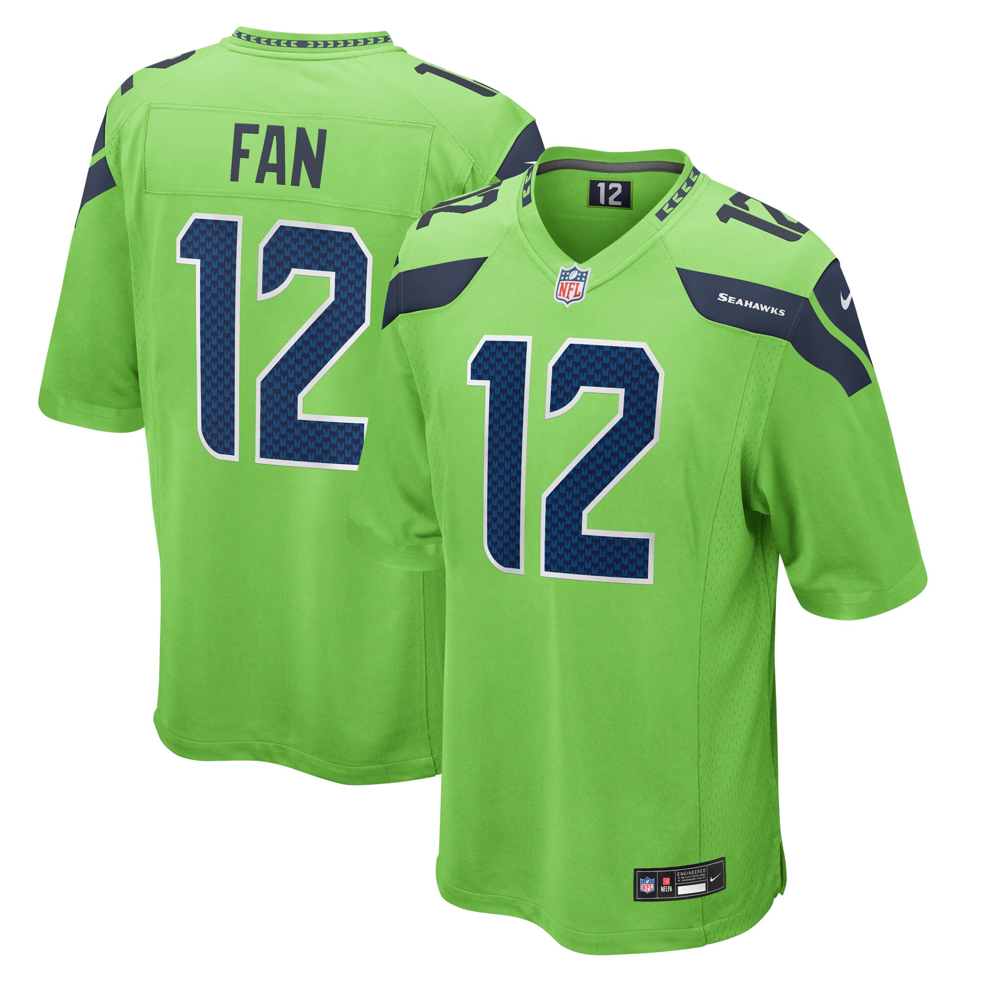 12s Seattle Seahawks Game Jersey – Neon Green