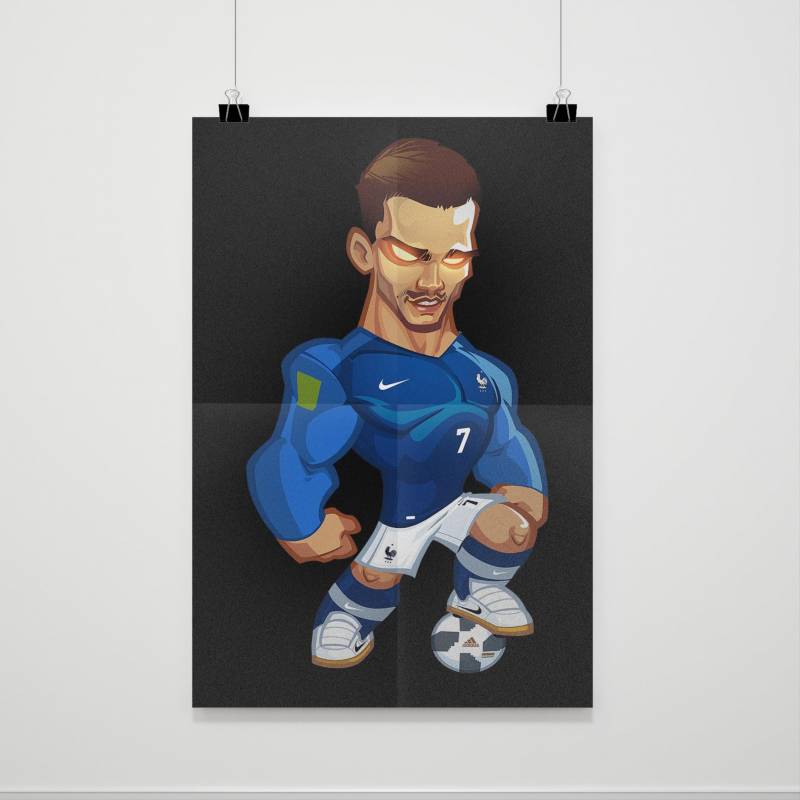 Antoine Griezmann Cartoon Poster - Poster Art Design